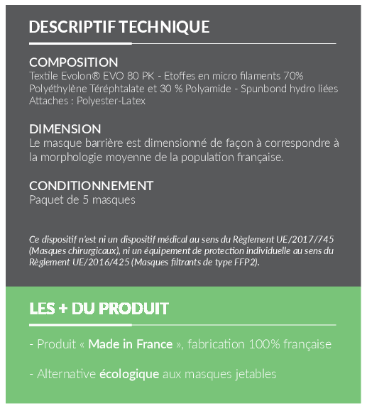 Descriptif technique masque