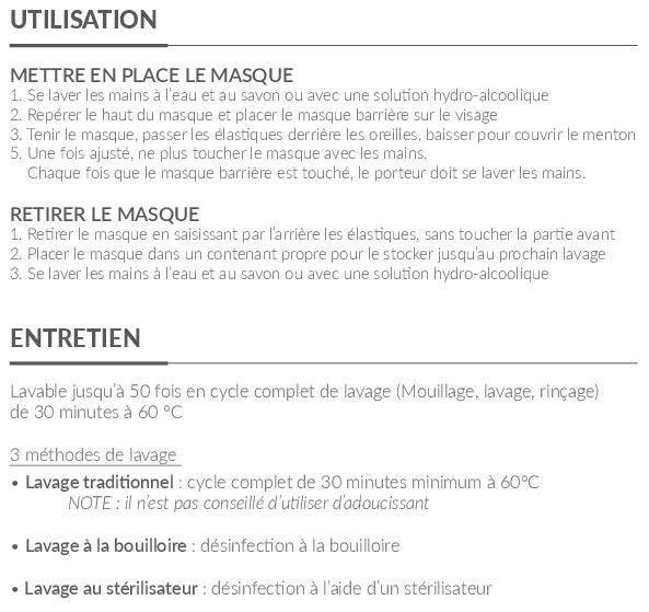 Mode d'emploi masque